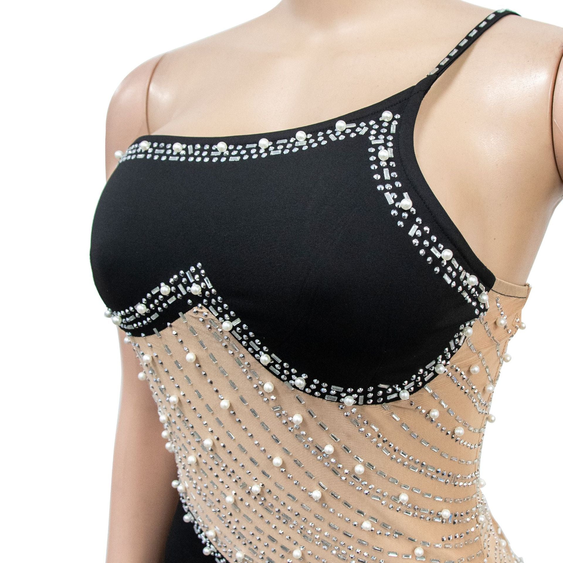 Fashion Women's Solid Color Beaded Sleeveless Strap Long Dress 17