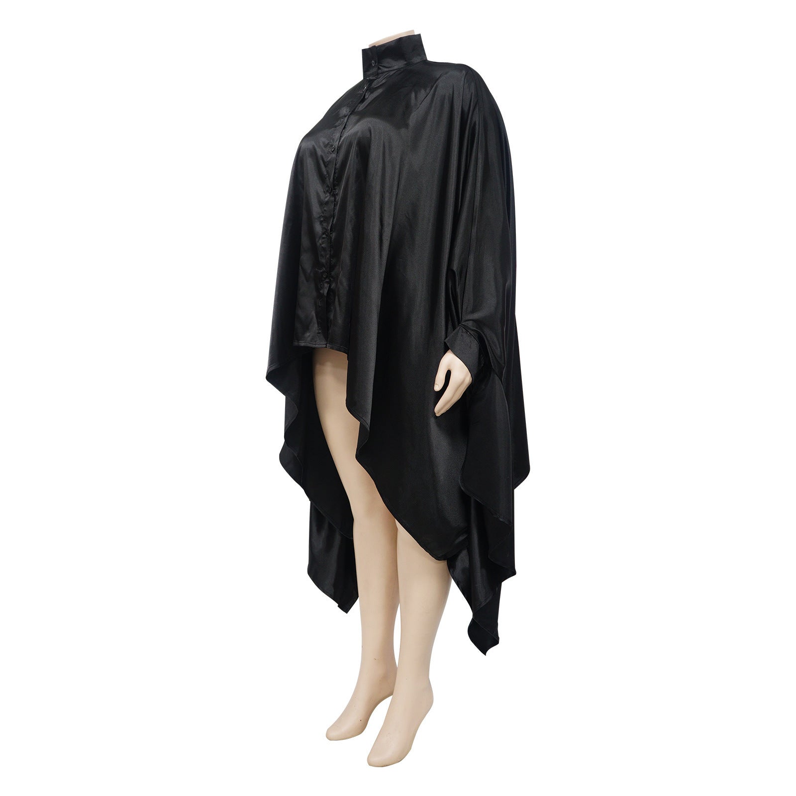 Women 's Autumn Pleated Long Solid Color Shawl Shirt 21