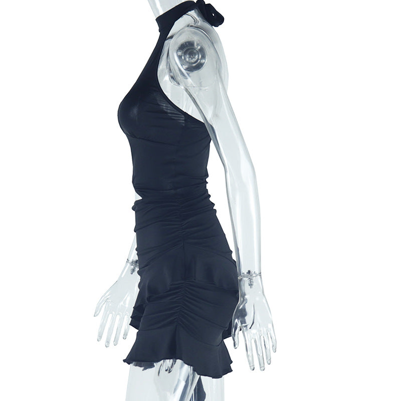 Women Solid sleeveless high collar Casual Bodycon dress 15