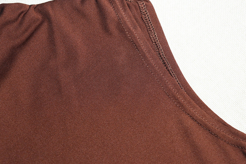 Women's Solid Color Sleeveless Round Neck Chic Casual Dress 17