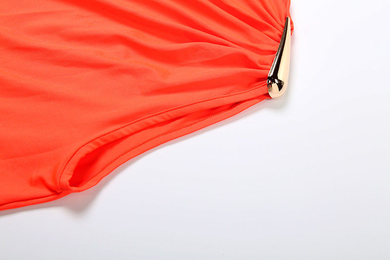 Women Fall Solid Metallic Sleeveless Sexy Slit Dress 30