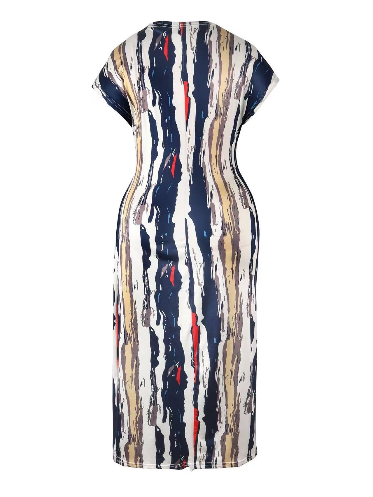 Women Summer Printed V-Neck Bodycon Dress 10