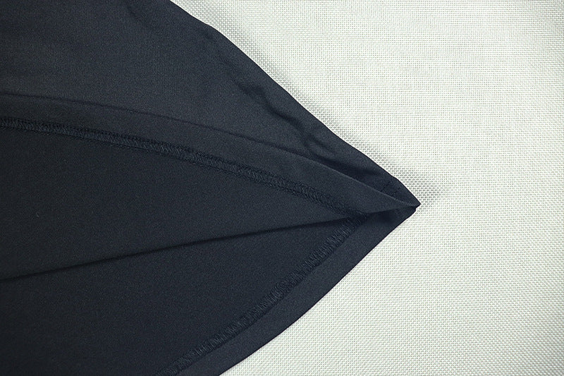 Women's Elegant Chic Solid Slim-Waist Pleated Halter Neck V-Neck Short Dress 16