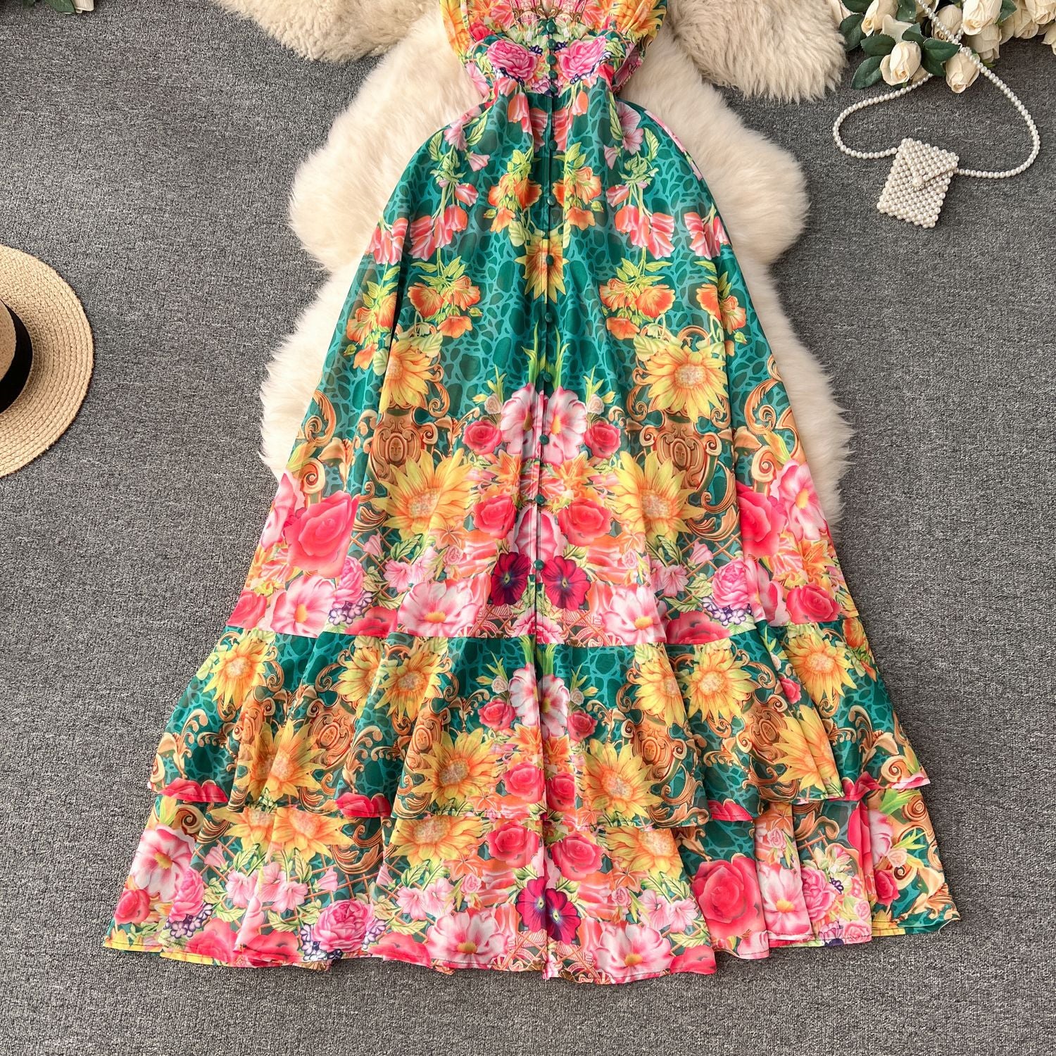 Women Holidays Sexy V Neckchiffon Ruffle Dress 20