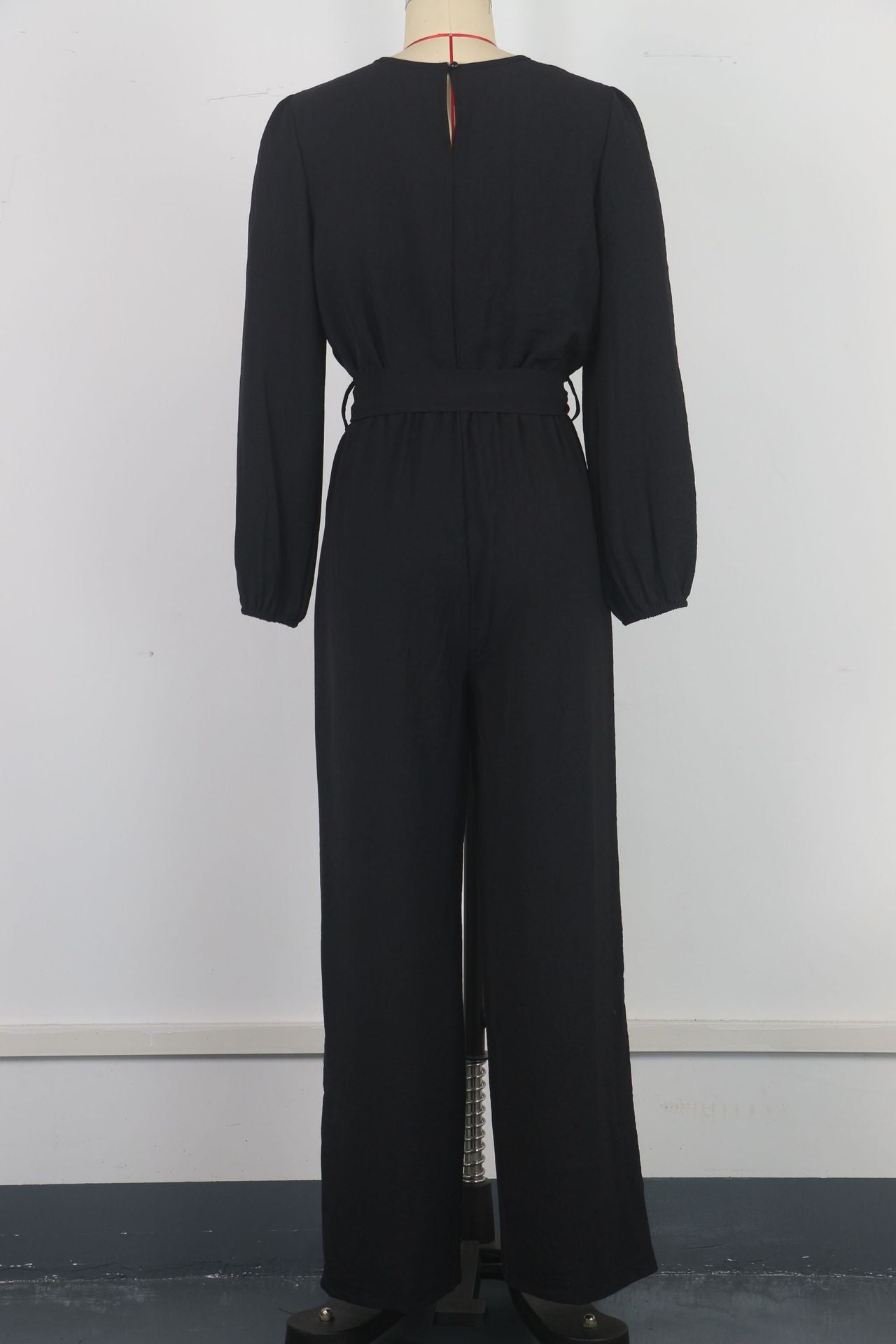 Women’s Casual Fashion Long Sleeve Zipper Belted Jumpsuit 7