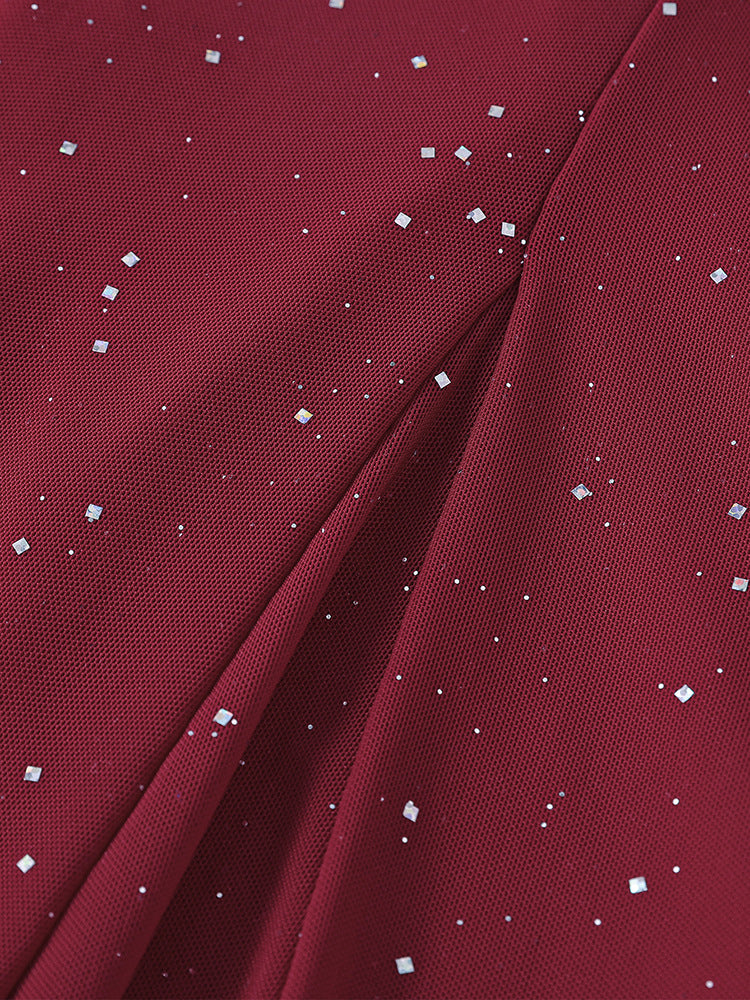 Mesh Bell Sleeve DSequin See-Through Mini Dress 10