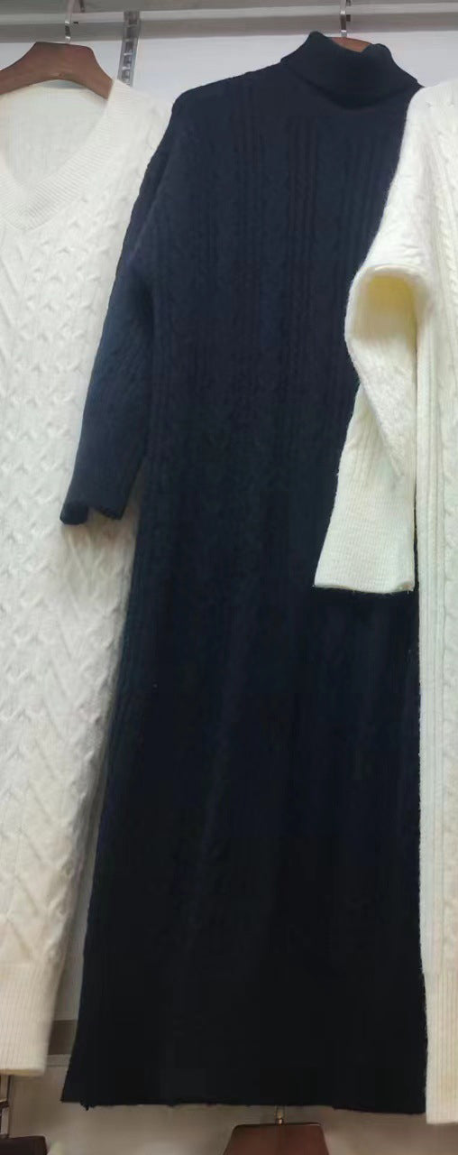 Fashion Chic Turtleneck Women's Pullover Sweater Autumn And Winter Long Knitting Twist Basic Top For Women 5