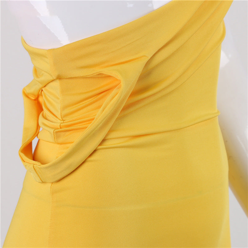 Strap Sexy U-Neck Solid Tight Fitting Women's Bodycon Dress 17