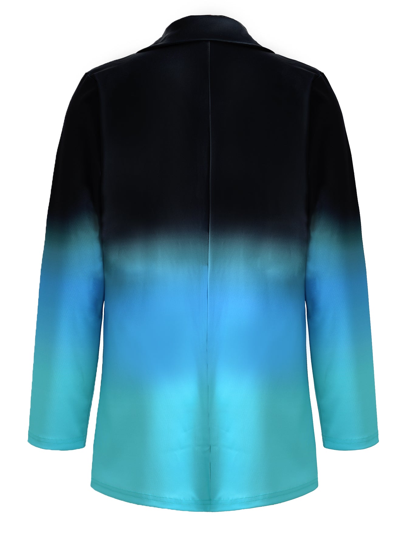 Women Elegant Gradient Turndown Collar Pocket Blazer 13