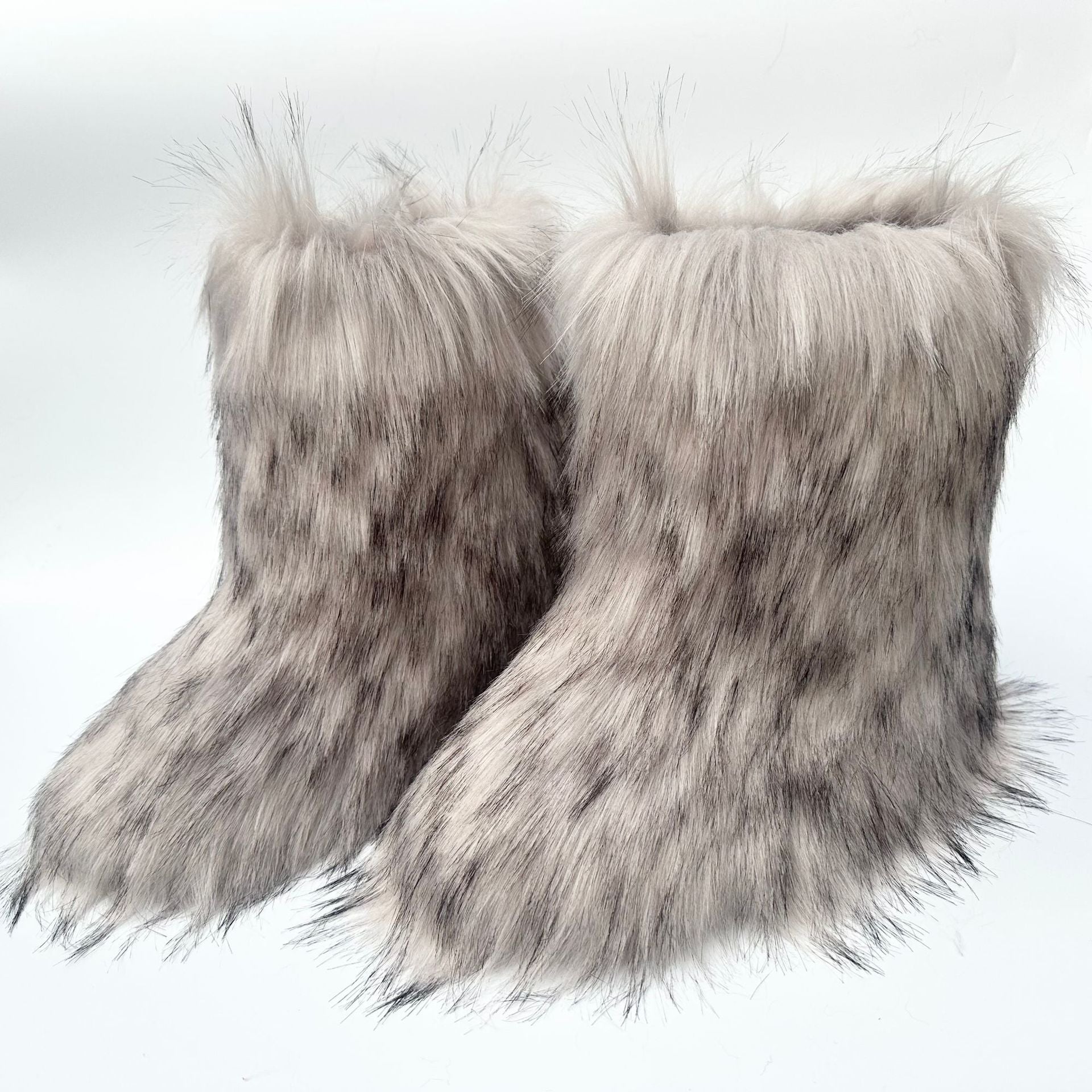 Women Furry Mid-length Snow Boots 13