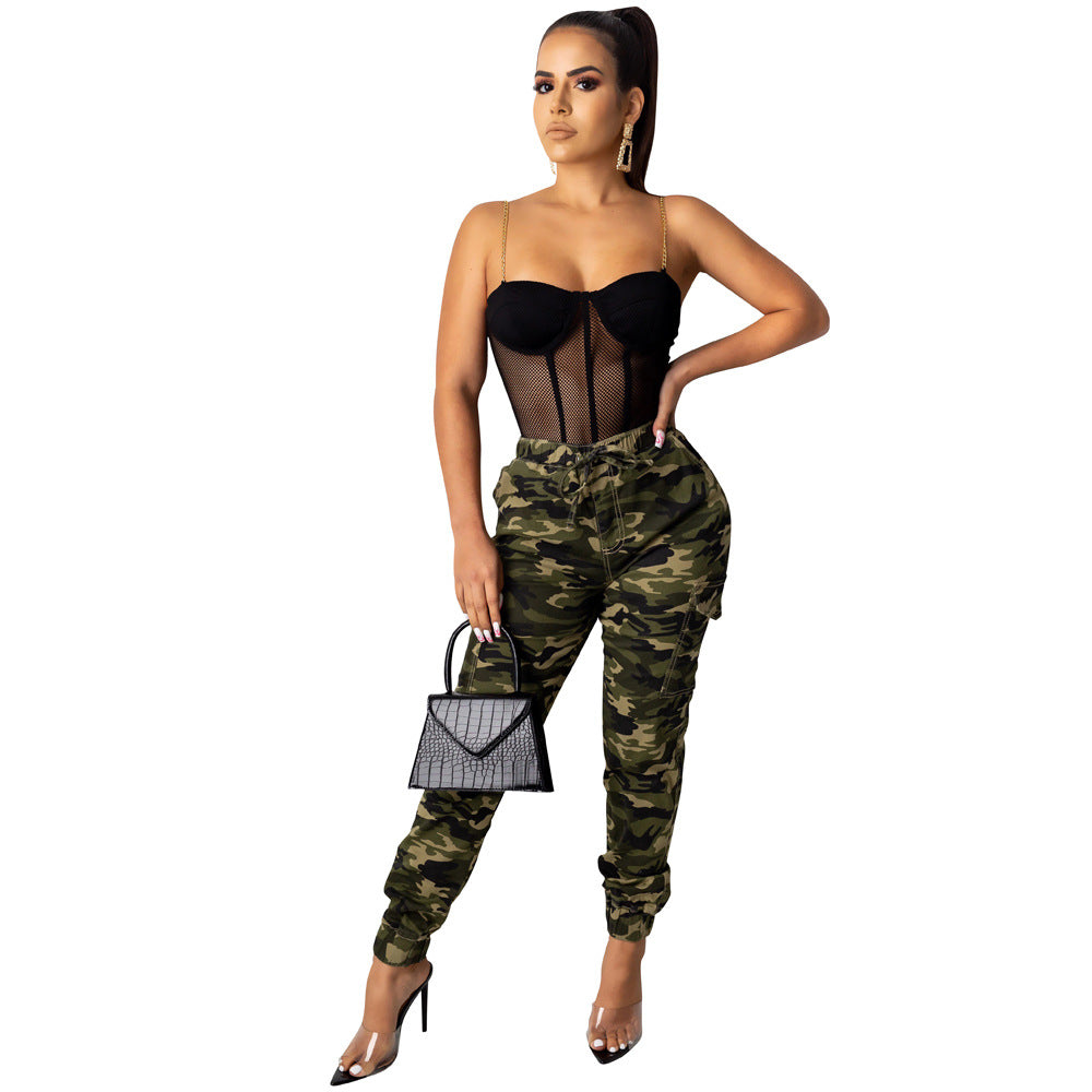 Women's Camouflage Trousers Casual Loose Cargo Pants 5