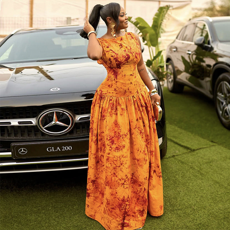 Women Summer Print Sleeveless Maxi Dress 3