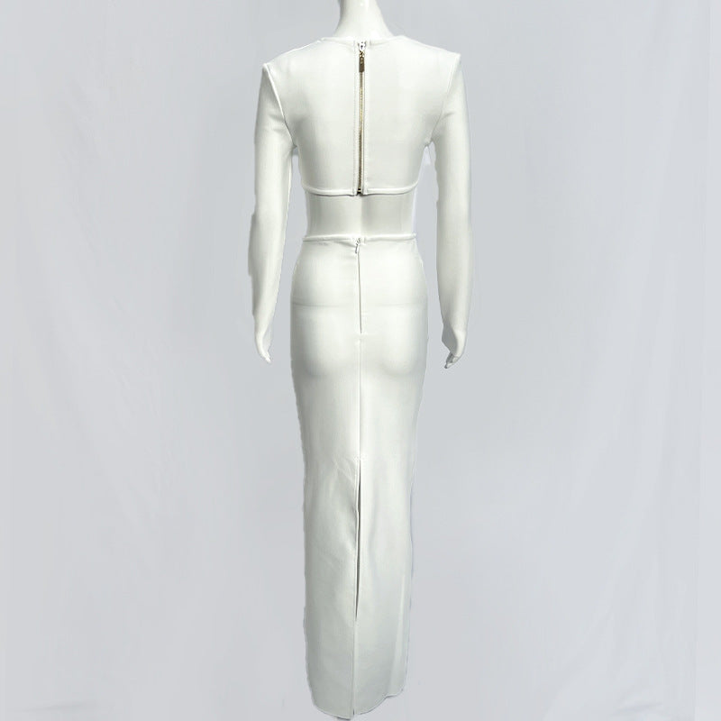 Women Long Sleeve Top and bandage dresses Two-Piece Set 12