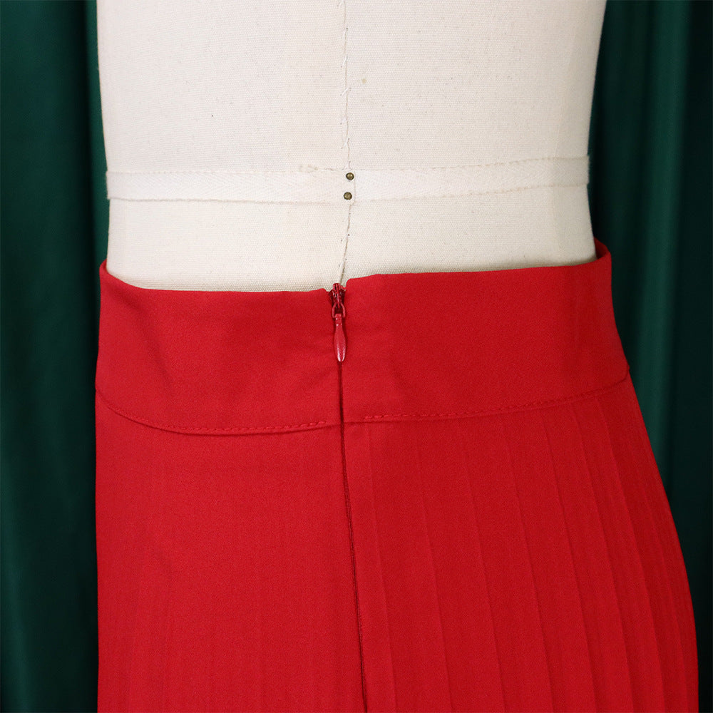 Ladies Summer Fashion Chic Pleated Pants High Waist Wide Leg Pants 31