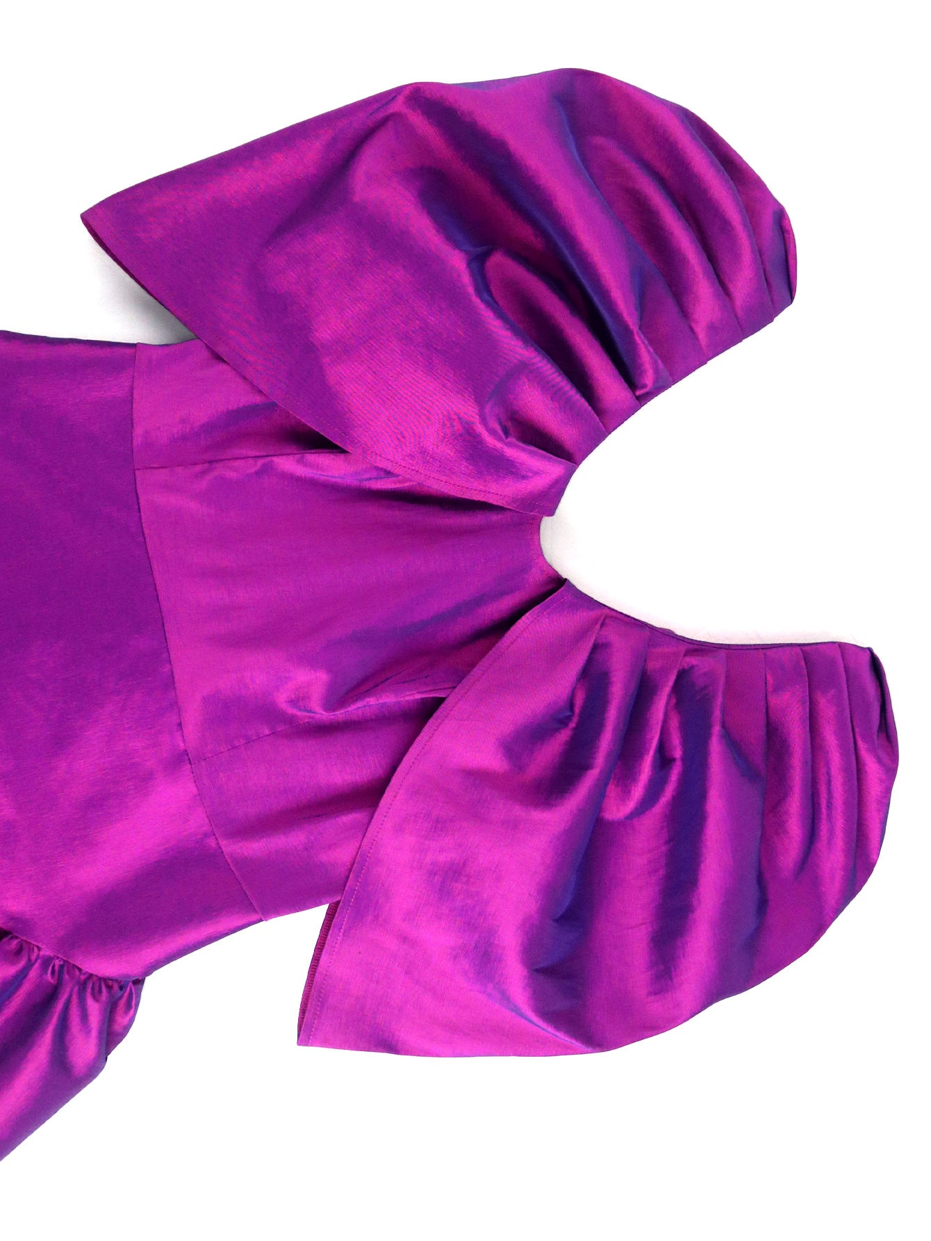 Sexy V-Neck Puff-Sleeve Evening Dress Chic Elegant A-Line Formal Gown 6