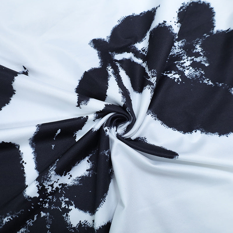 Women's Summer Off Shoulder Printed Bodycon Long Dress 22