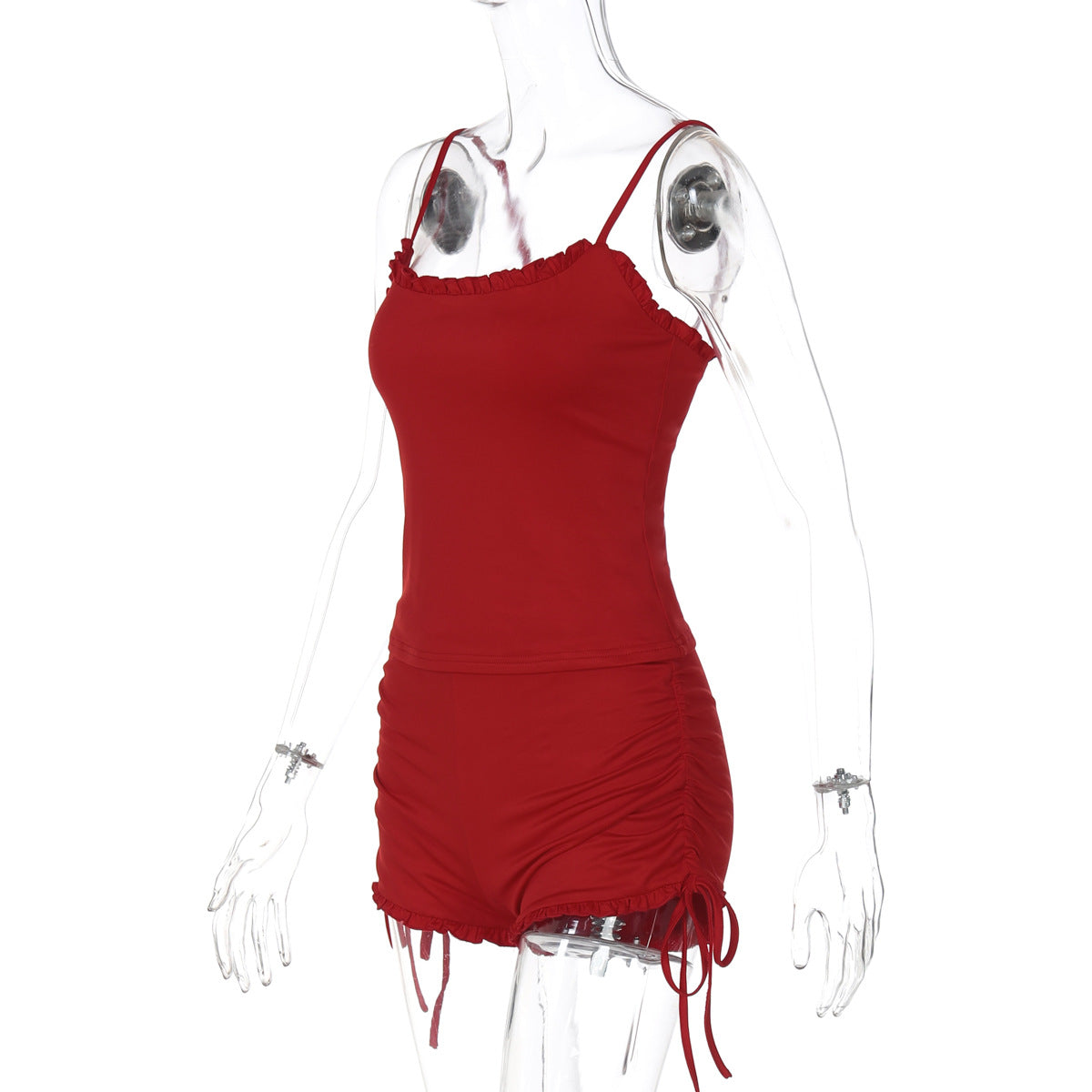 Women Summer Camisole Top and Drawstring Shorts Two-Piece Set 8