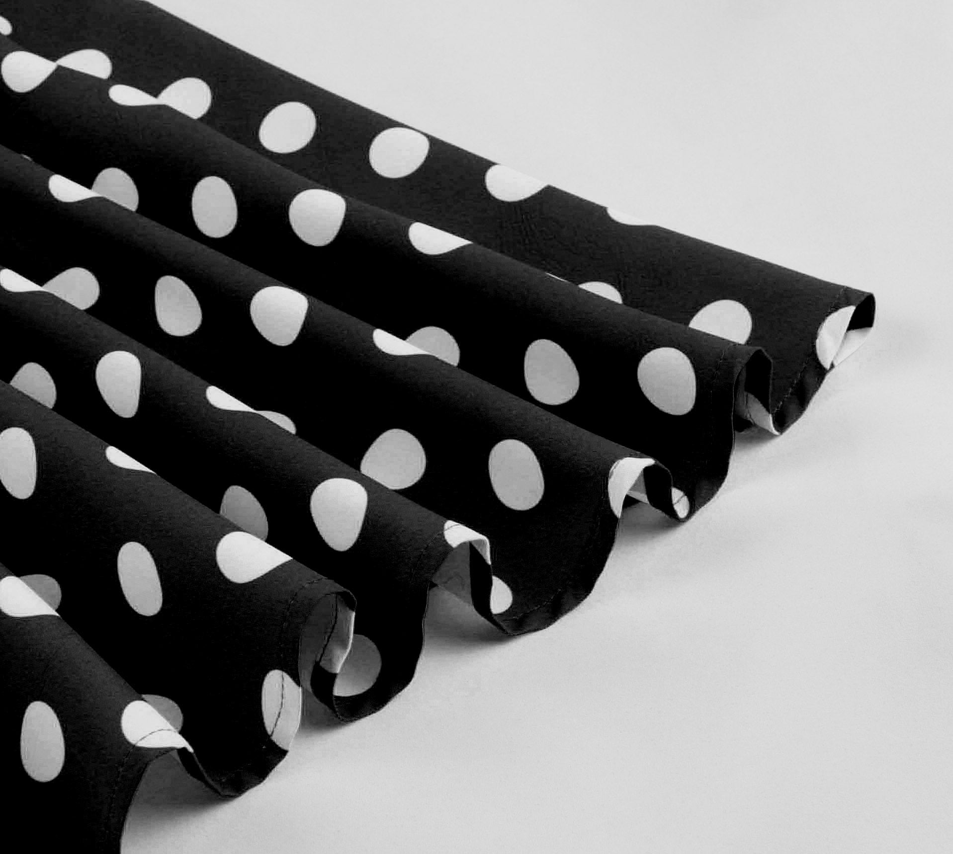 Women Round Neck Bow Tie Polka Dot Short Sleeve Dress 20