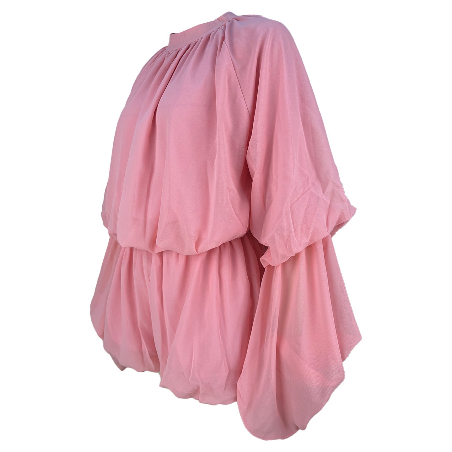 Women's Casual Solid Color Shorts & Round Neck Lantern Sleeve Top Two-Piece Set 16