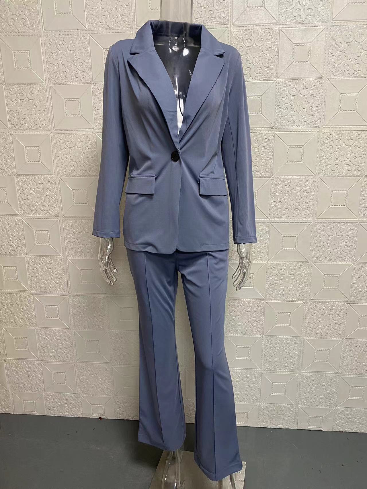 Spring/Summer Fashion Turn-Down Collar Blazer Pants Set 31