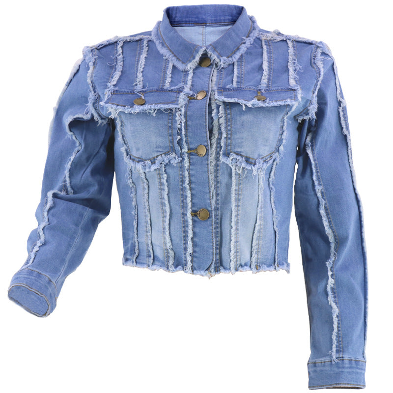 Women's Autumn Winter Denim Coat Long Sleeve Jacket Top 9