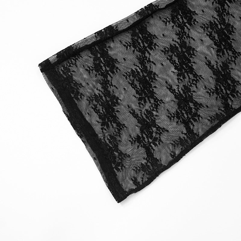 Women's Spring/Summer Lace Halter Neck Lace-Up Strapless Hollow Jumpsuit with Padding 17