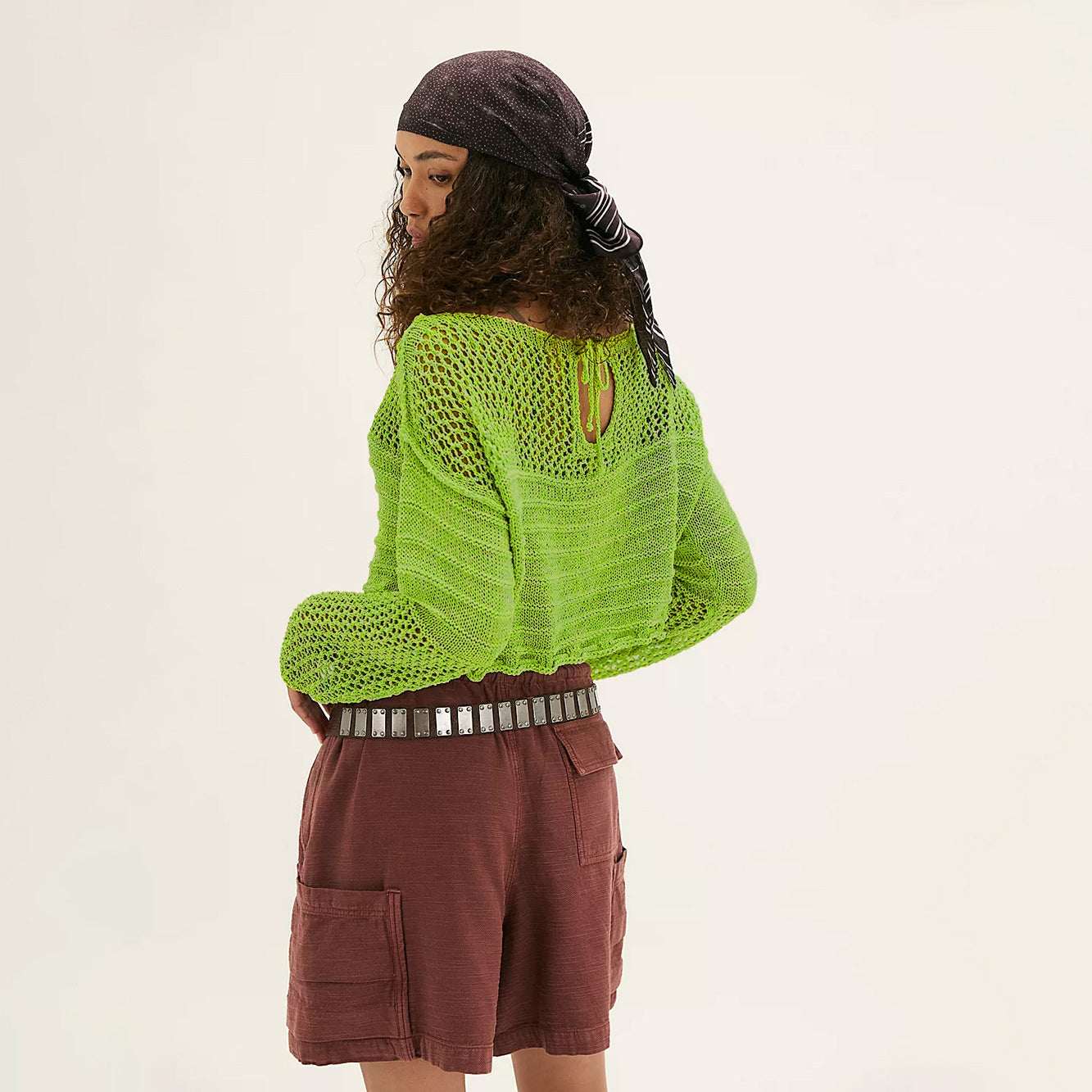 Sexy Hollow-Out Open Waist Knitted Beach Cover-Up 4