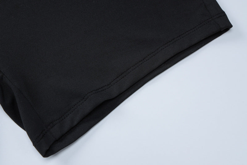 Women spring Backless short-sleeved T-shirt and shorts two-piece set 12