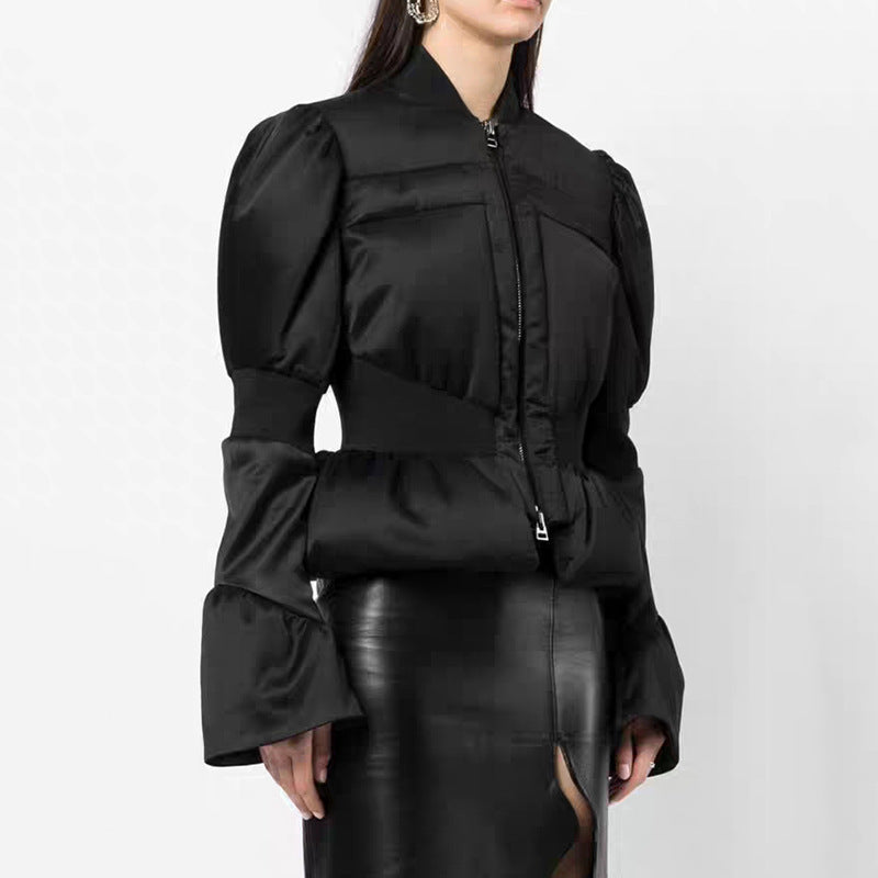 Bell Bottom Sleeve Winter Slim Waist Slim Fit Casual Puff Jacket 3