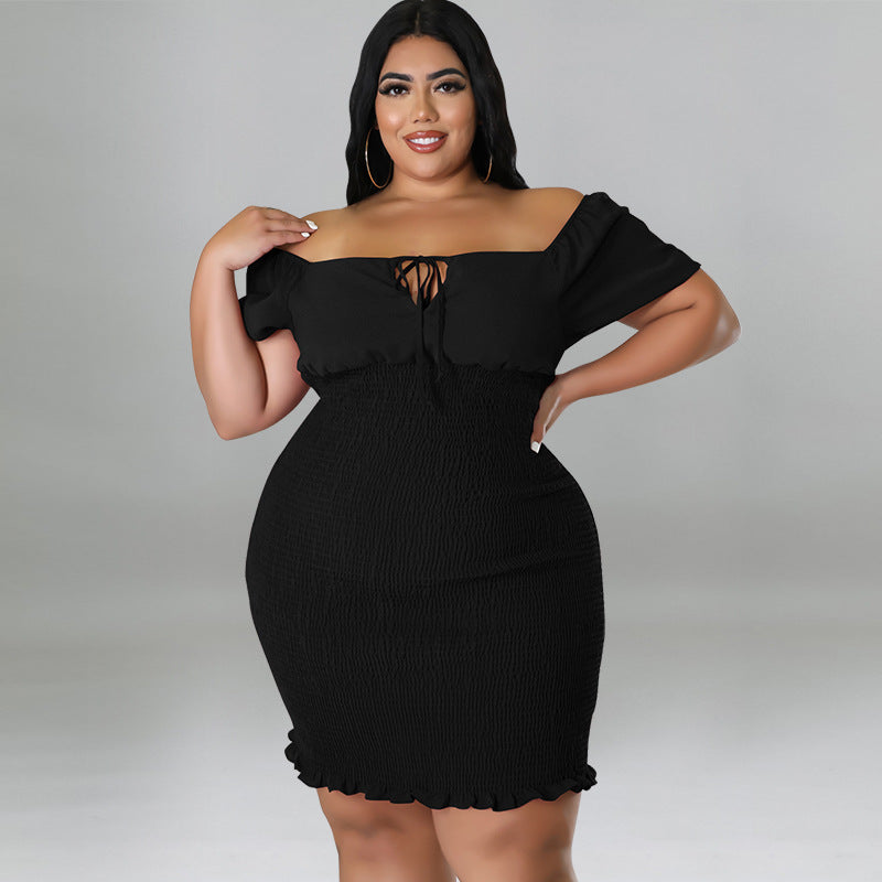 Plus Size Women's Summer Off Shoulder Bodycon Dress 10