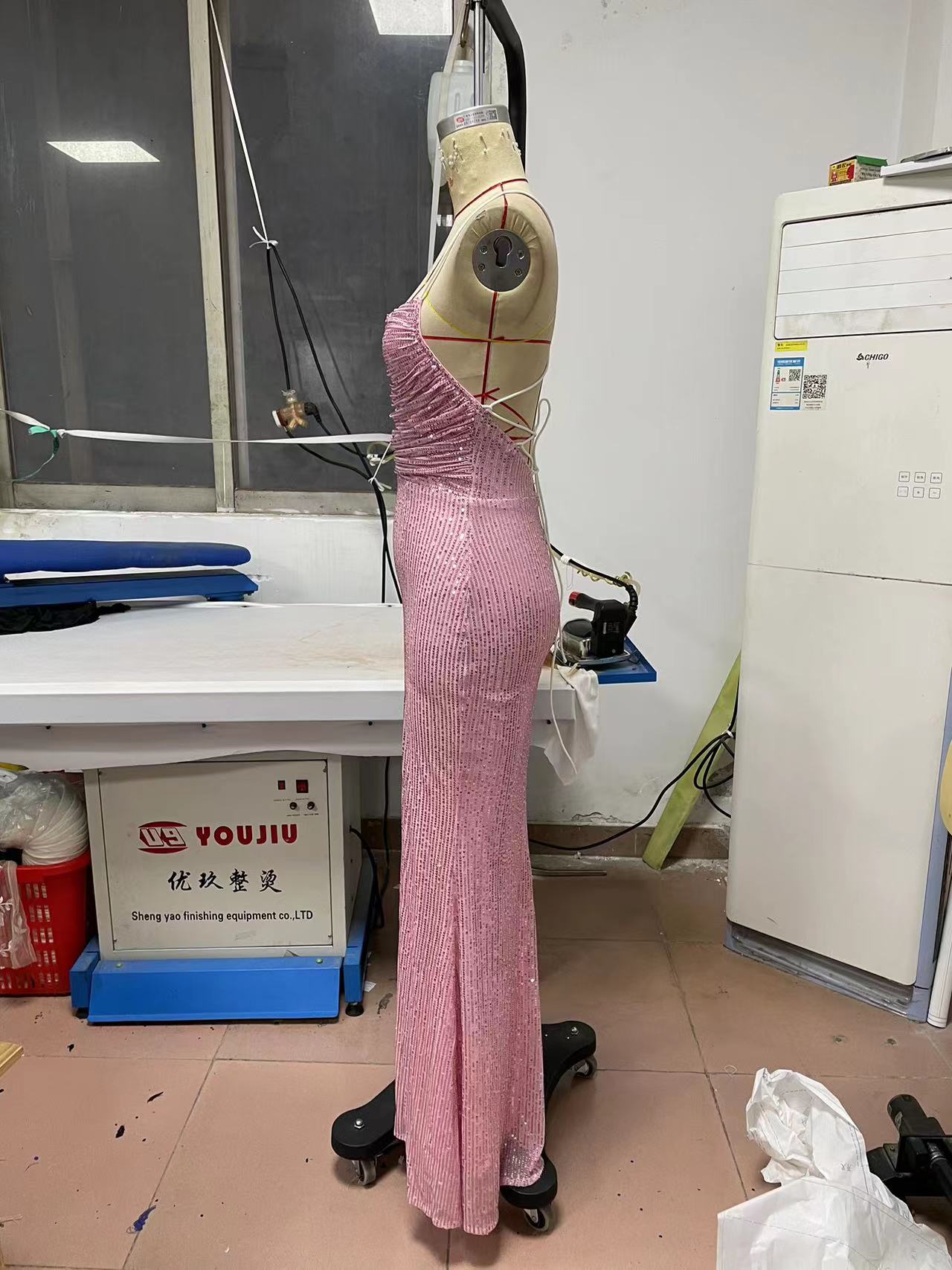 Spring Summer Sleeveless Slip Gown Slim Bodycon Sequin Maxi Dress 8