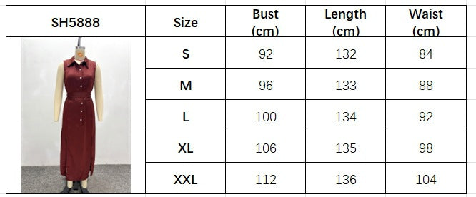 African Women's Loose Elegant Belt Slim Fit Vest Dress Plus Size Trendy Maxi Dress 18