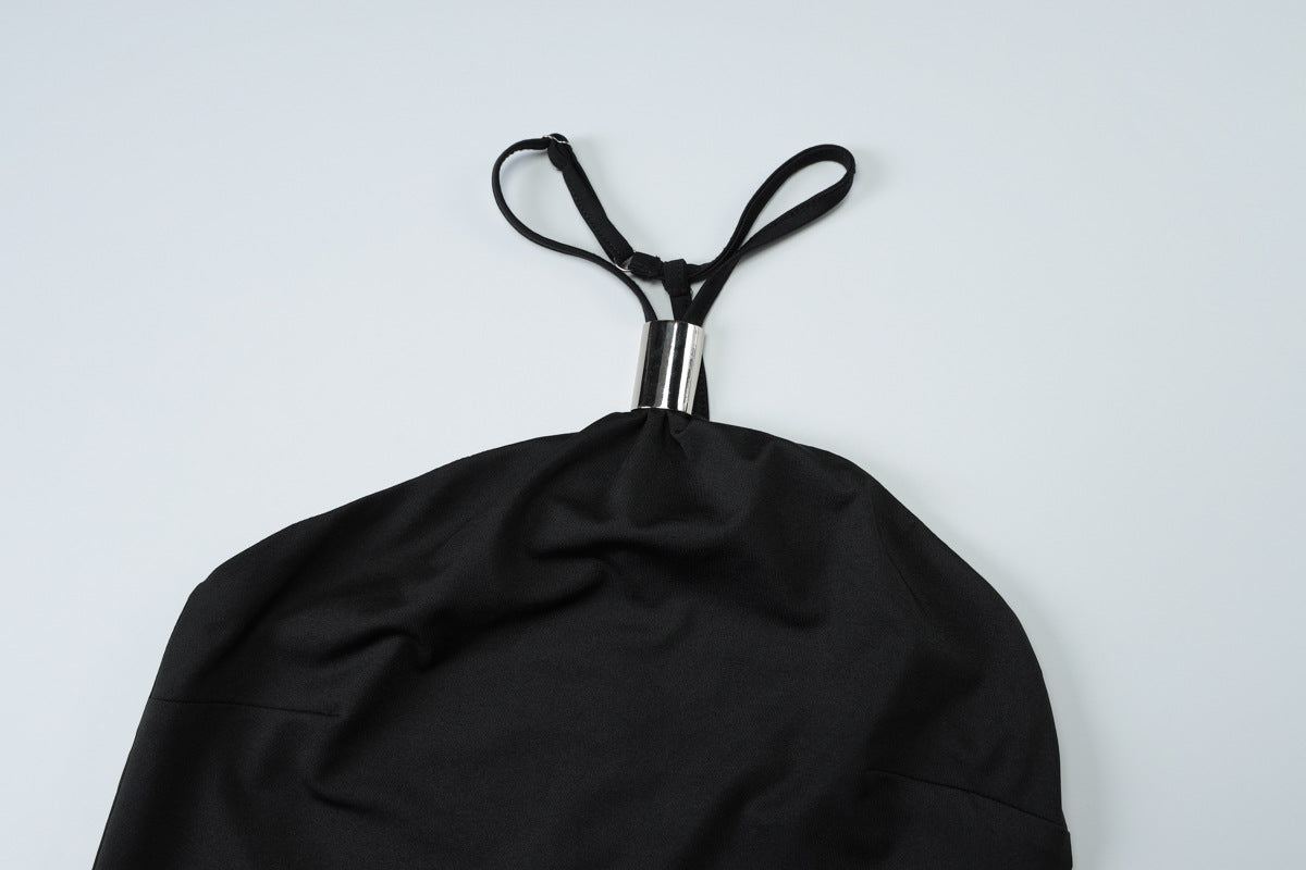 Summer Sexy Strapless Halter Neck Backless Dress 16