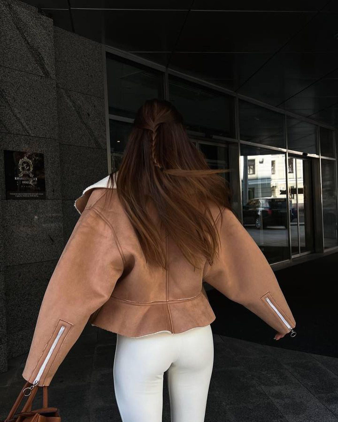 Autumn Winter Turndown Collar Fashion Women's Long-Sleeved Solid Color Jacket 10