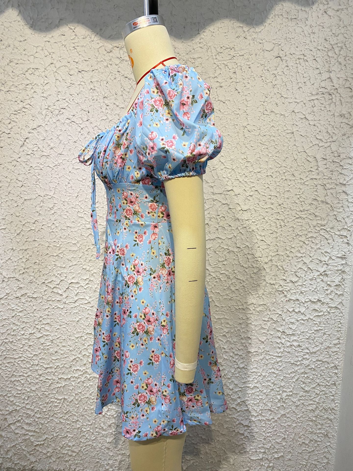 Women'S Summer Fashion Puff Sleeve Floral A-Line Summer Female Dress 14