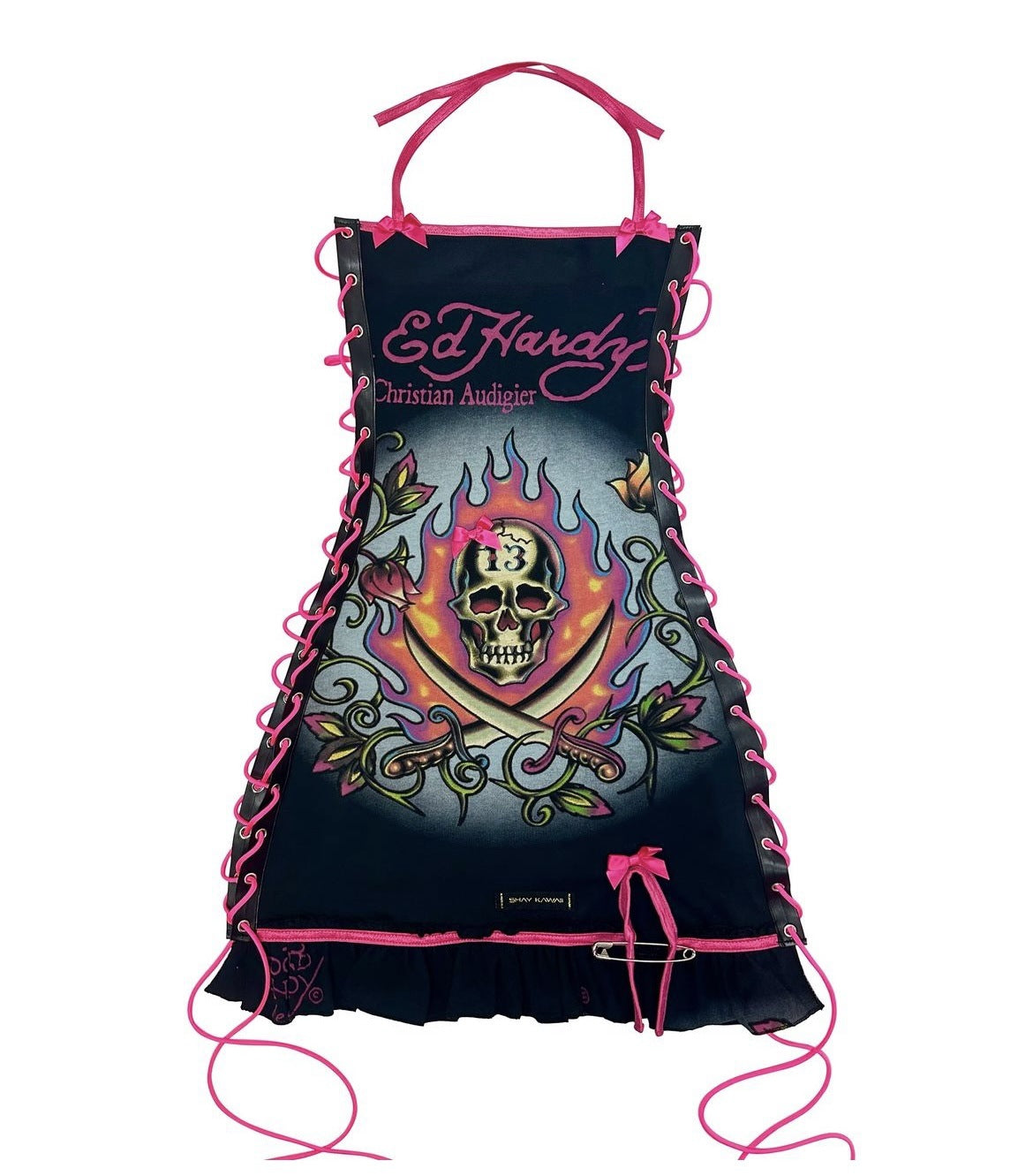 Women retro Print drawstring Strapless Dress 6