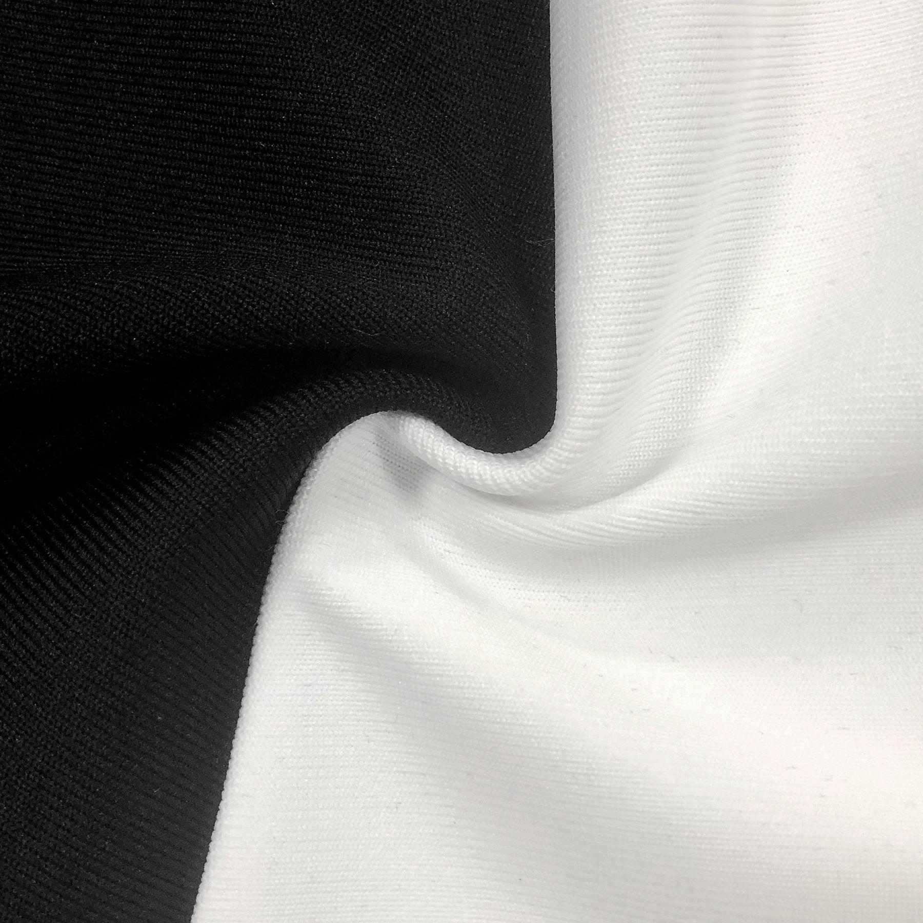 Women Strapless Sleeveless Jacquard Black and White Patchwork Dress 14