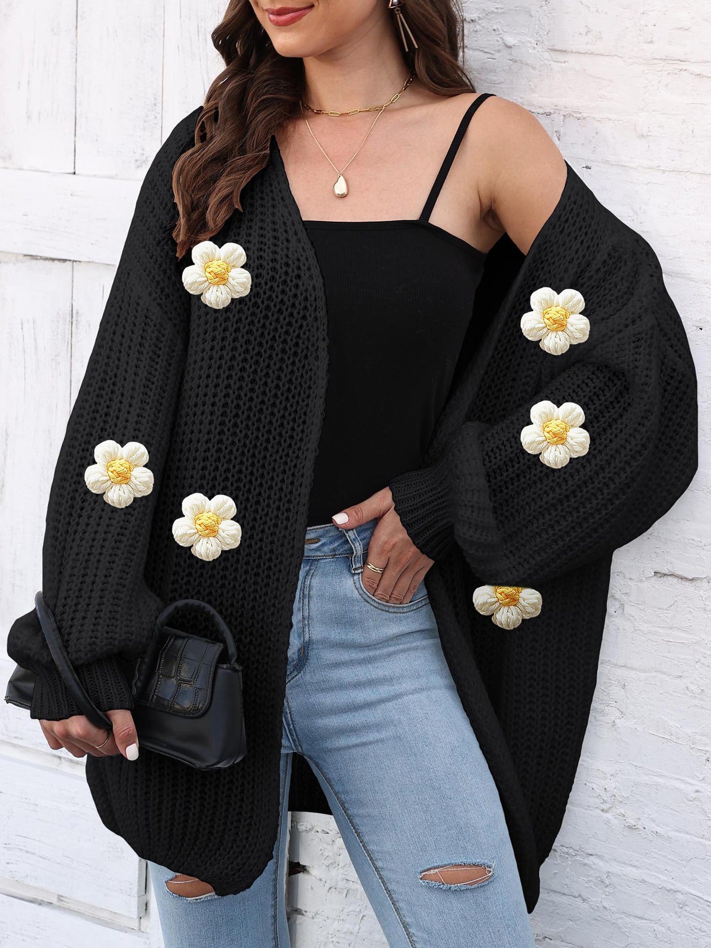 Women's Autumn Winter Knitted Sweater Cardigan Loose Casual Coat 4