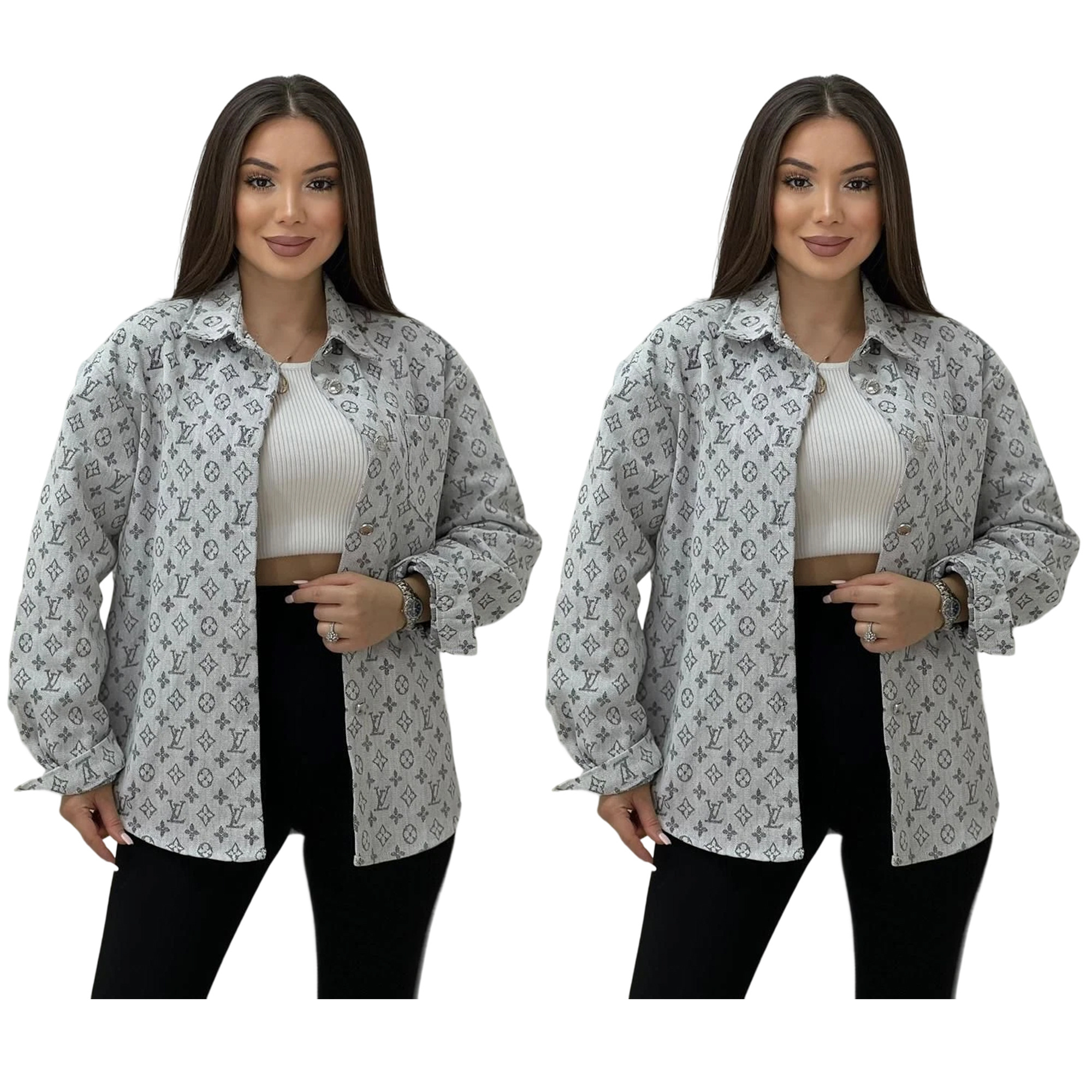 Women's Fashion Trend Loose Single-Breasted Washed Denim Jacket 5