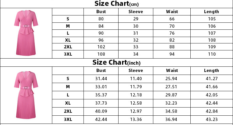 Plus Size Women v-neck pleated African dress 22