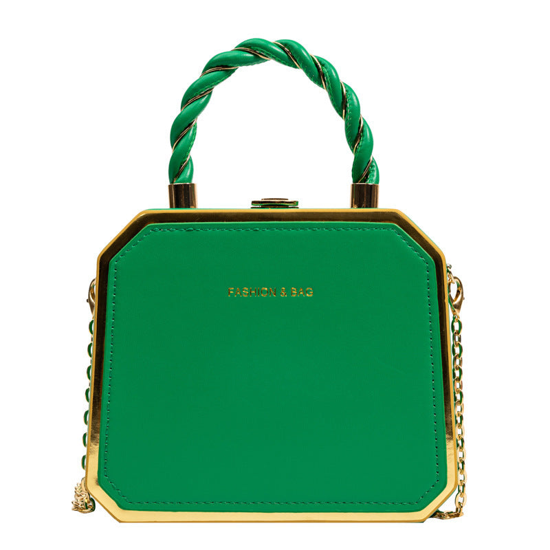 Small Bag Women's Fashion Chain Bag Hard Shell Handbag Shoulder Crossbody Box Bag 15