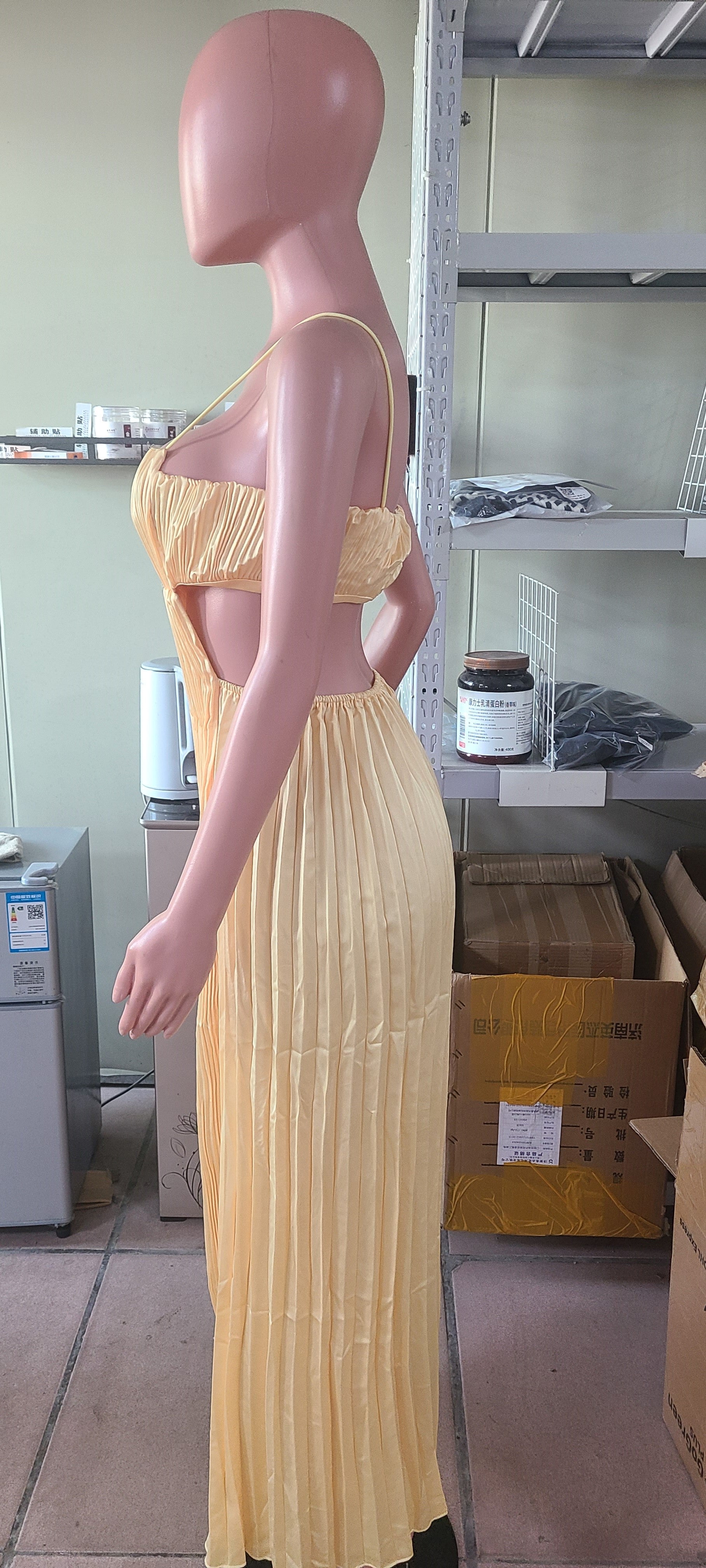 Summer Strap Open Waist Slim Fit Maxi Dress 8