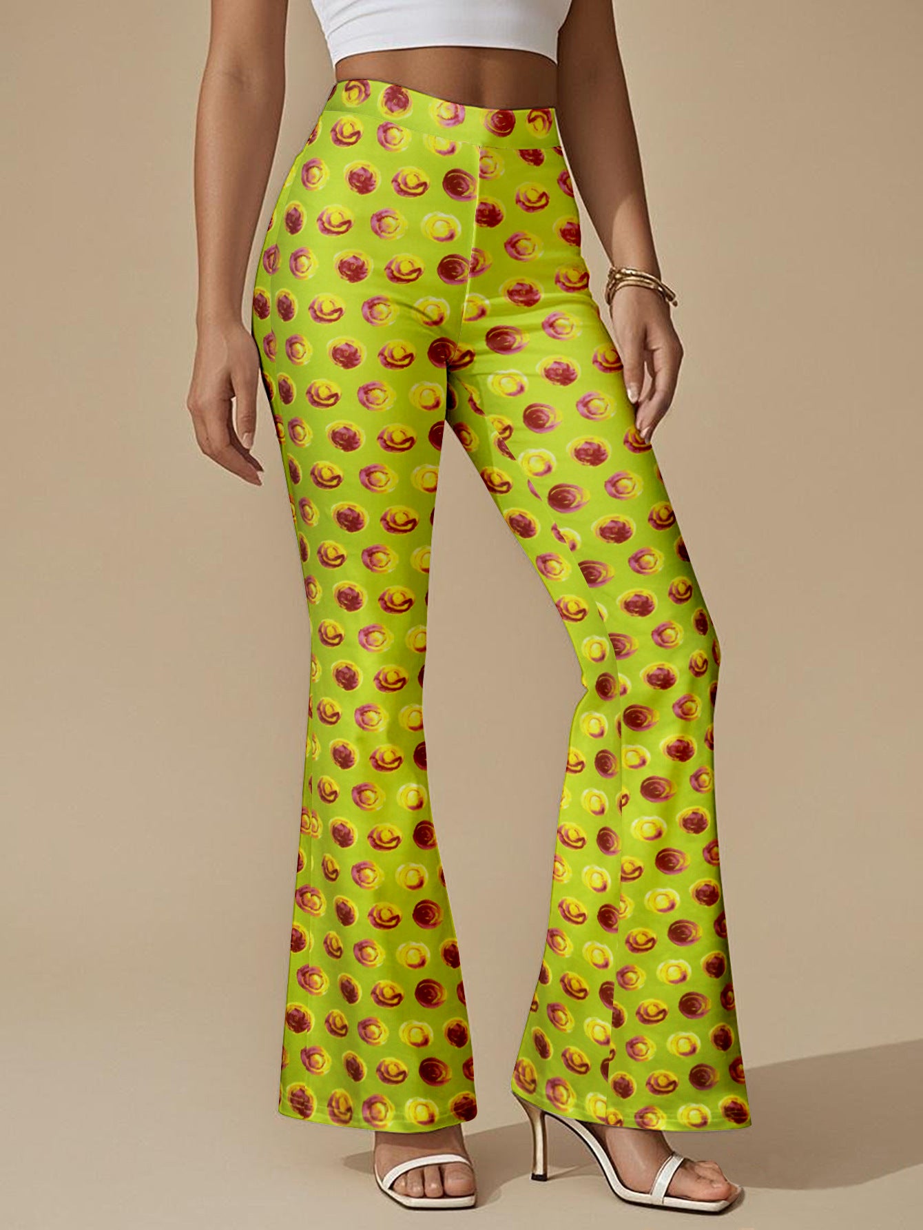 Women's Fashion Elegant High Waist Flared Pants 7