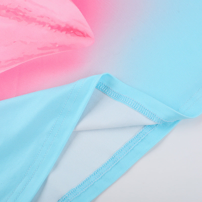 Women Summer Printed Square Neck Strap Bodycon Dress 12