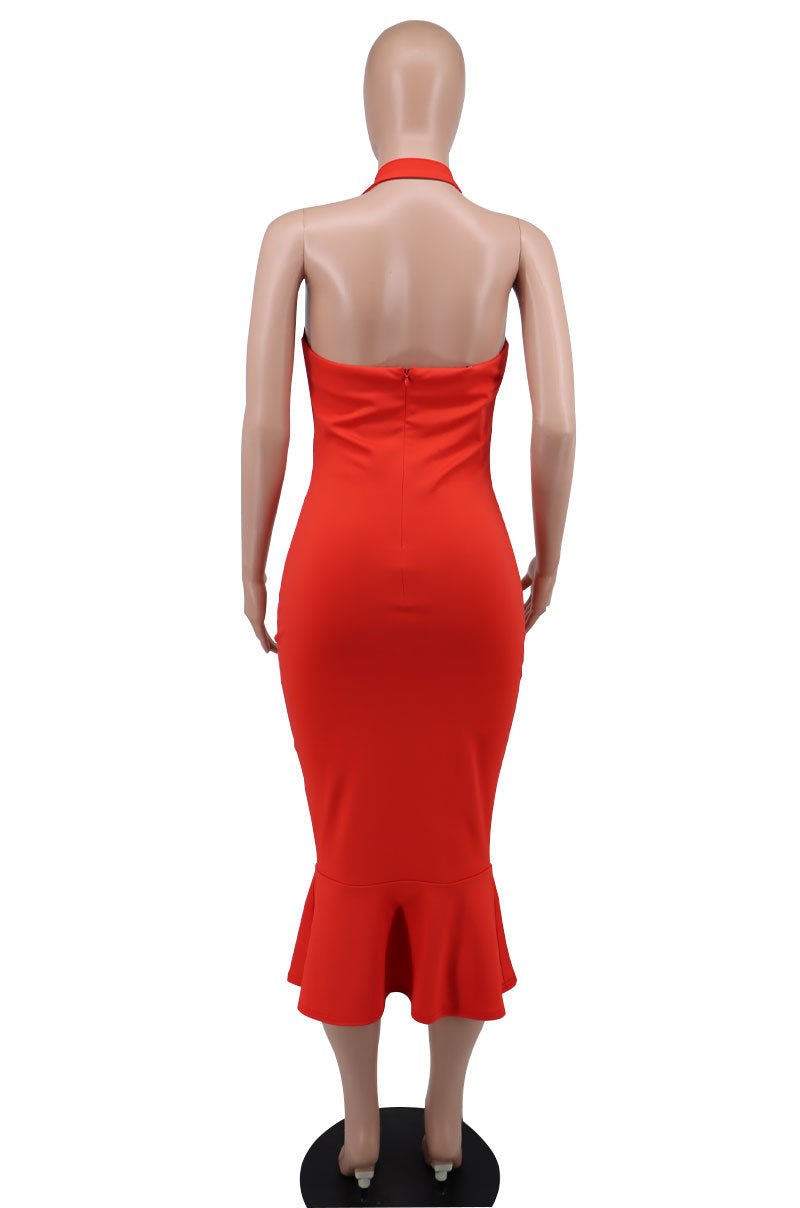 Summer Ladies Sexy Halter Neck Bodycon Dress 15