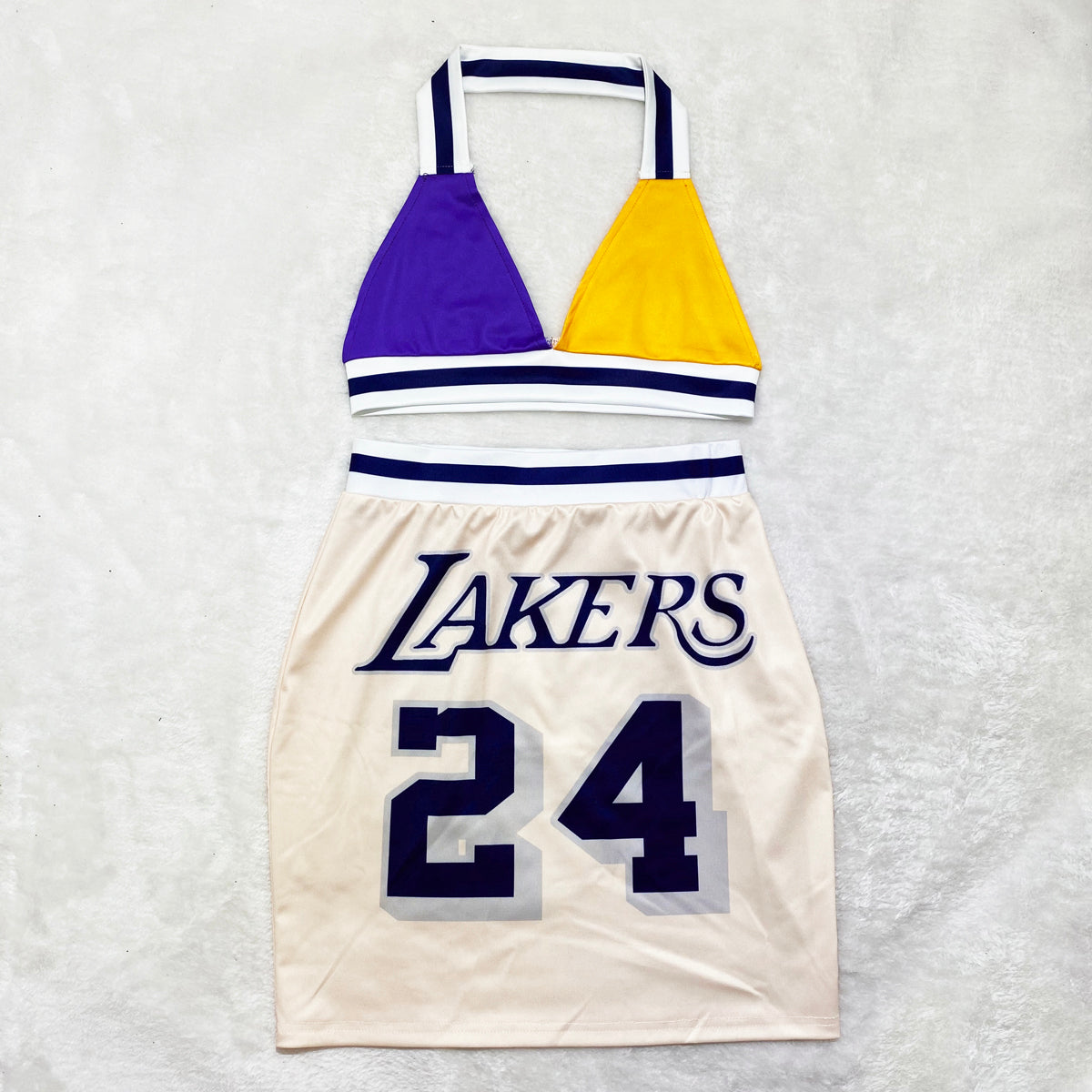 Summer Sports Print Halter Bra and Mini Skirt 2PC Set 10