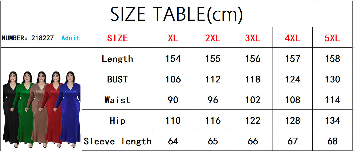 Plus Size Women Long Sleeve Sequin Maxi Dress 12