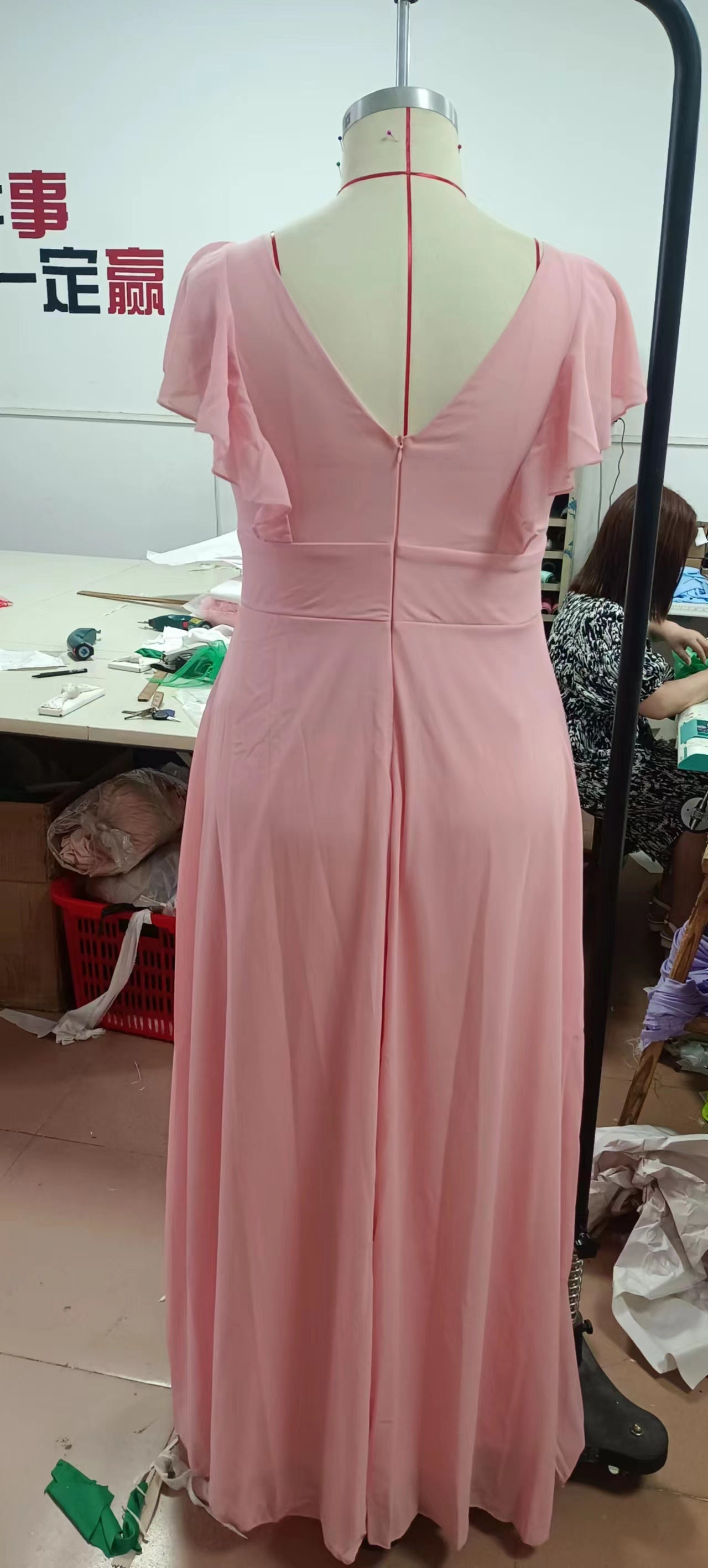 Spring And Summer Women's Solid Color Slim Bridesmaid Dress 9