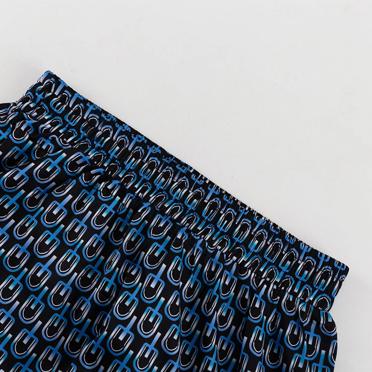 Autumn Chic Outfit Printed Long Sleeve Turndown Collar Shirt Wide-Leg Pants Fashion Two-Piece Suit 13