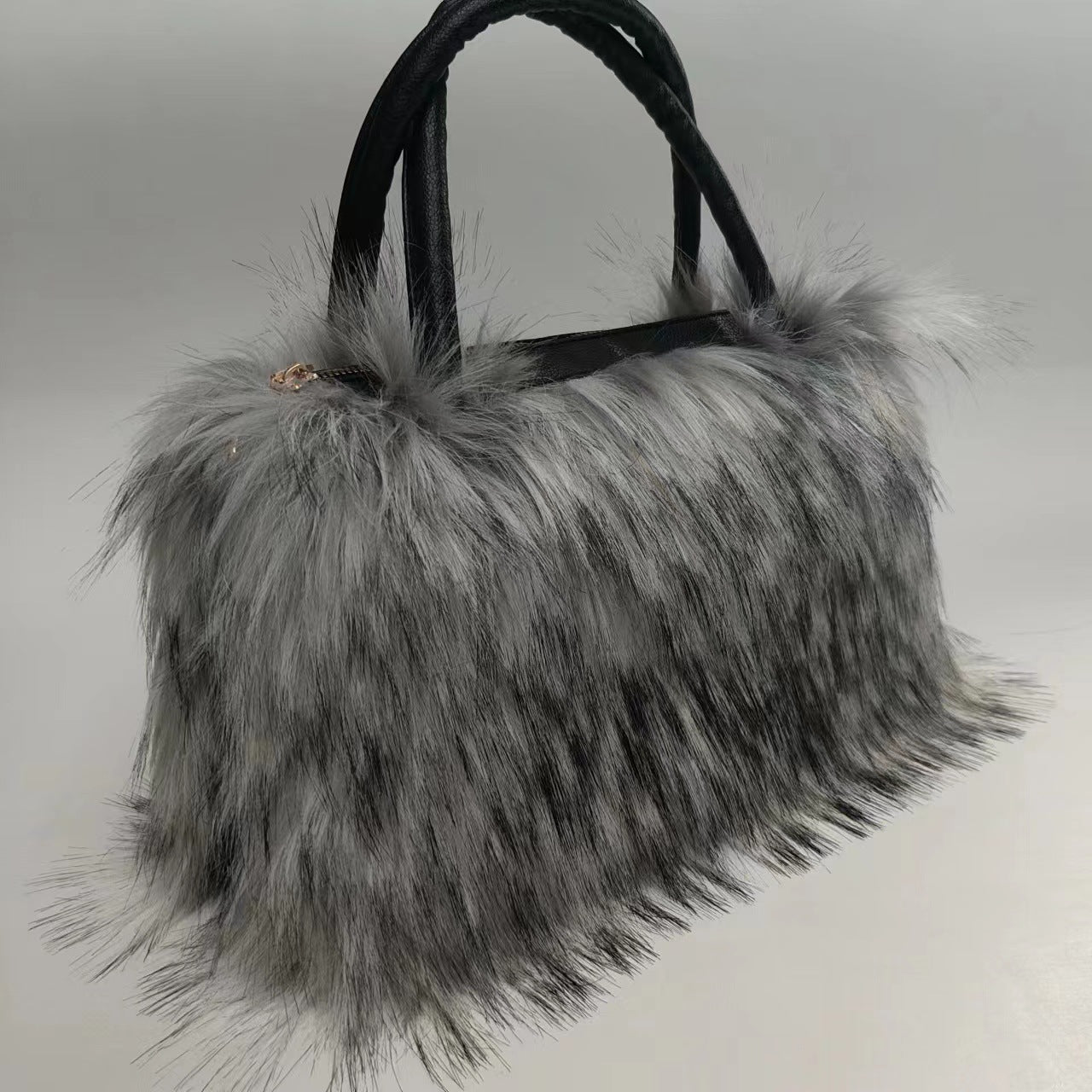 Faux fur plush handbag Faux raccoon fur handbag 19